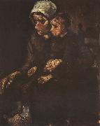 Vincent Van Gogh Peasant Woman with Child on Her Lap(nn04) oil on canvas